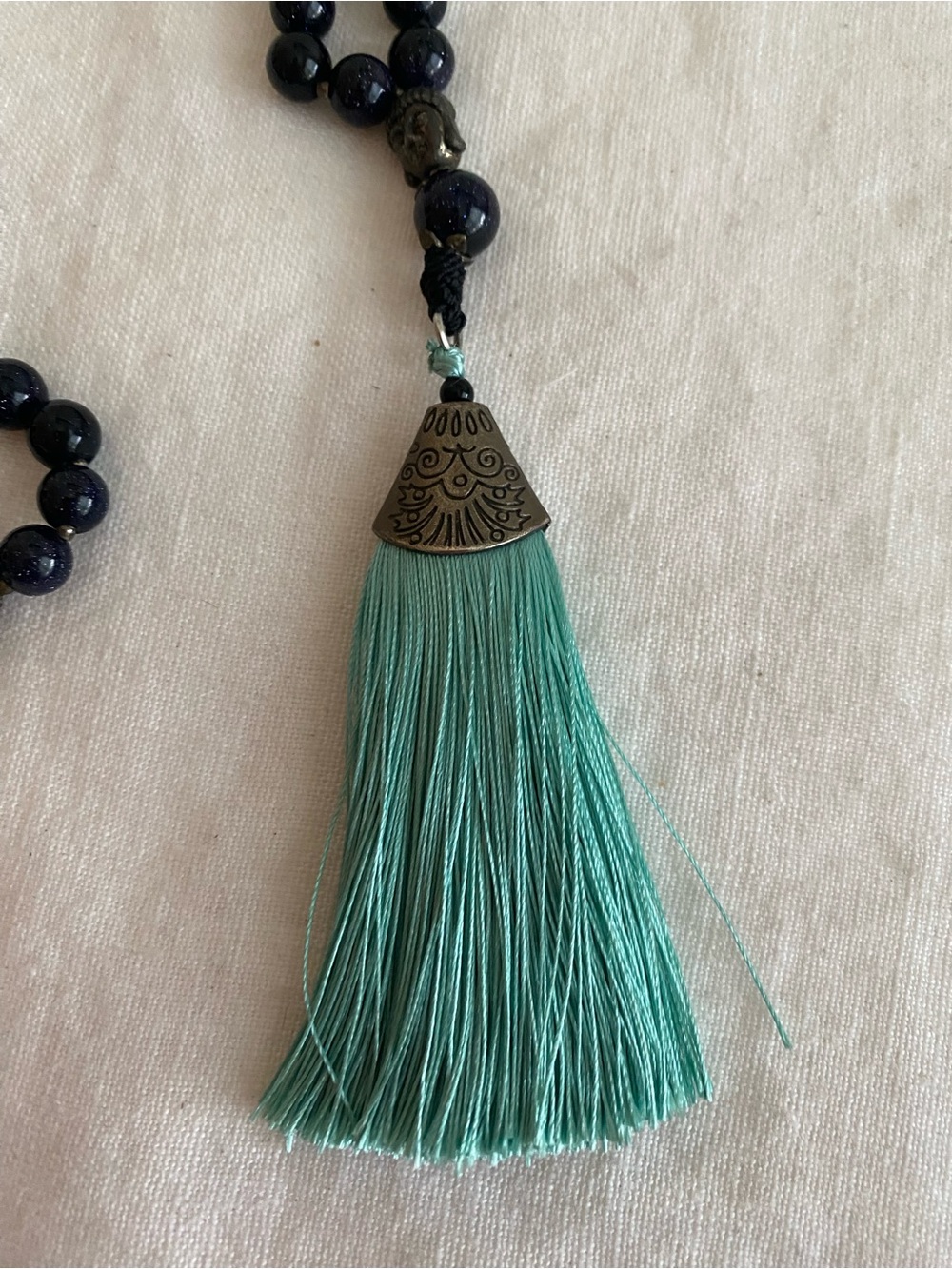 Blue Sandstone Mala necklace - Picture 2 of 4